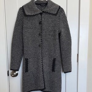 Gottardi Black and Gray Alpaca Blend Sweater Cardigan